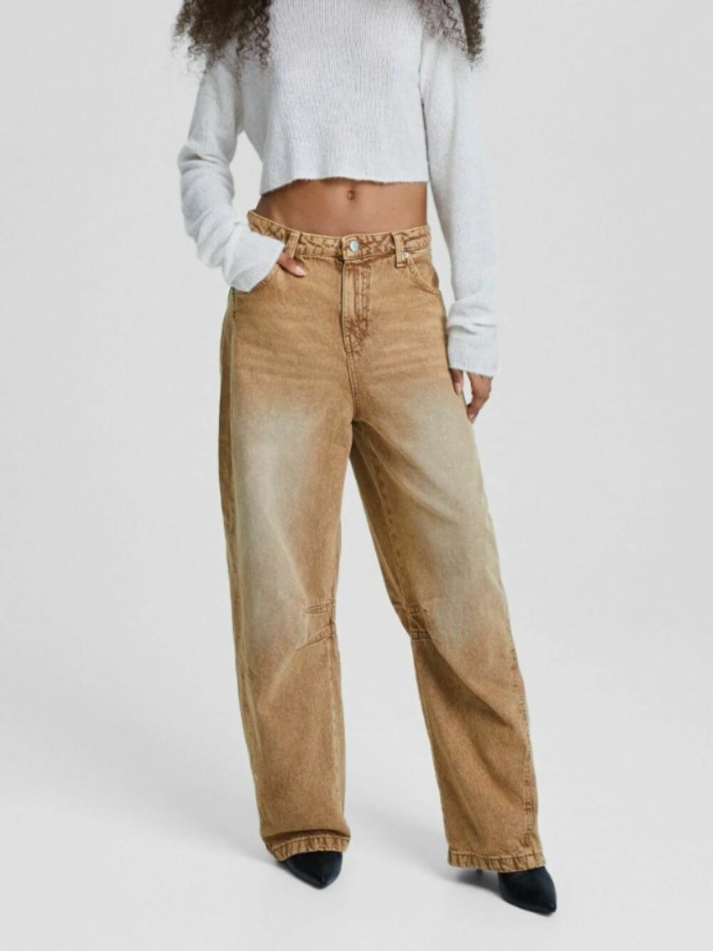 Bershka Skater-Fit Pants Carpenter Jeans Women's US 2 Brown NWOT